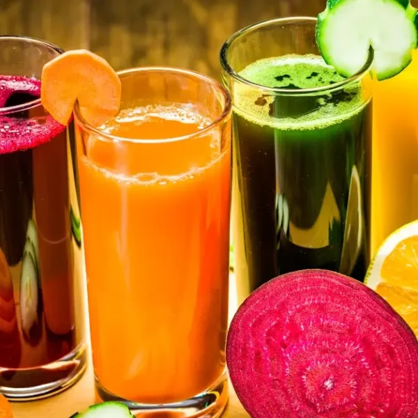 best juice to drink in the morning + Several juices are on the table